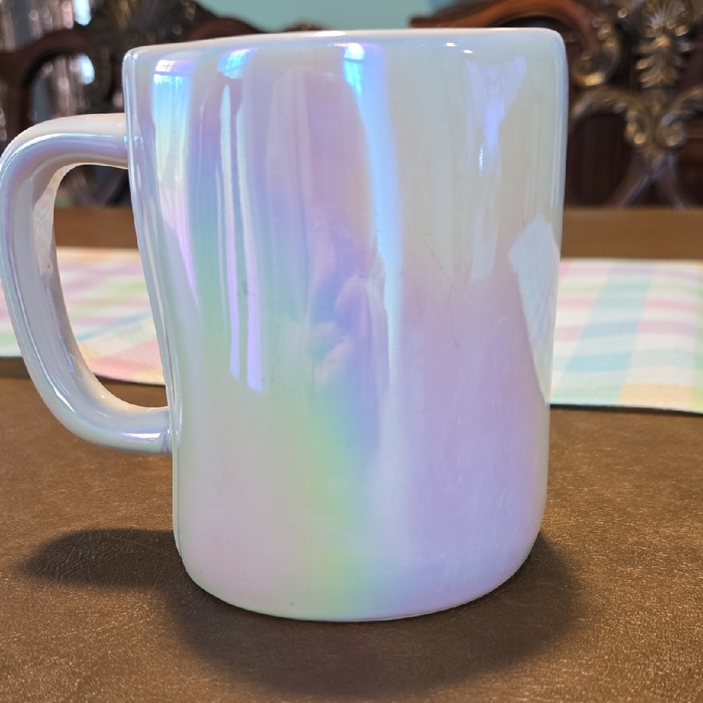 Rae Dunn Iridescent White SWEET HEART Ceramic Mug - Picture 3 of 6